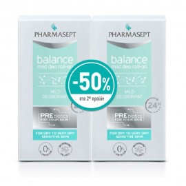 Pharmasept Balance Mild Deo Αποσμητικό 24h σε Roll-On Χωρίς Αλουμίνιο 2x50ml