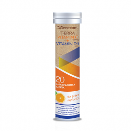 Genecom Terra Vitamin C + Vitamin D3 Πορτοκάλι 20 αναβράζοντα δισκία