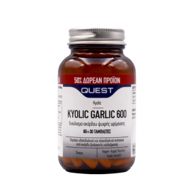 Quest Kyolic Garlic Σκόρδο 600mg για Δυνατή Καρδιά +50% Επιπλέον Προϊόν 90 Ταμπλέτες