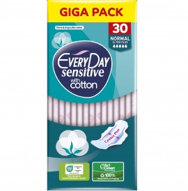 EveryDay Σερβιέτες Sensitive with cotton NORMAL Ultra Plus GIGA PACK 30τμχ