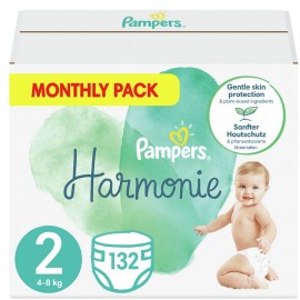 Pampers Harmonie Monthly Pack No2 (4kg-8kg) Βρεφικές Πάνες 132τμχ