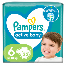 Pampers Active Baby Πάνες N6 13-18kg 32τμχ