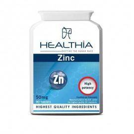 Healthia Zinc Συμπλήρωμα Διατροφής Κιτρικού Ψευδαργύρου 50mg, 90 tabs