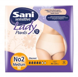 Sani Lady Discreet Pants No2 Μedium Ελαστικό Εσώρουχο Ακράτειας, 12τεμ