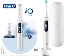 Oral-B iO Series 6 Magnetic White Ηλεκτρική Επαναφορτιζόμενη Οδοντόβουρτσα με Αισθητήρα Πίεσης 1τμχ