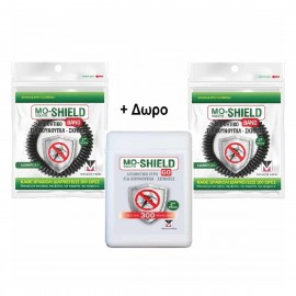 Mo-Shield Εντομοαπωθητικά Βραχιόλια για Παιδιά Μαύρα 2τμχ & Απωθητικό Υγρό για Κουνούπια & Σκνίπες 17ml