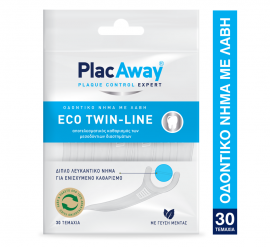 Plac Away Eco Twin-line Οδοντικο Νημα Με Λαβη 30τμ
