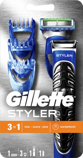 Gillette Styler Ξυριστική Μηχανή 3in1 Trim, ShaVE, Edge με Μπαταρία, & 1 Ανταλλακτικό