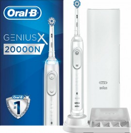 Oral-B Genius X 20000N Επαναφορτιζόμενη Ηλεκτρική Οδοντόβουρτσα White Συνδεόμενη Λαβή με Τεχνητή Νοημοσύνη, 4 Κεφαλές, 1 Έξυπνη Θήκη Ταξιδίου