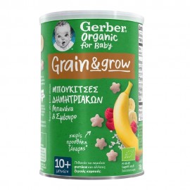 Gerber Organic Grain & Grow Μπουκίτσες Δημητριακών Με Μπανάνα & Σμέουρο 10m+, 35gr