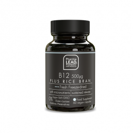 Pharmalead Black Range B12 500mg Plus Rice Bran για Ομαλή Ψυχολογική Λειτουργία & Μείωση της Κόπωσης 60 vegan κάψουλες