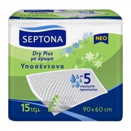 Septona Dry Plus Υποσέντονα Ακράτειας με Άρωμα & 5 Στρώματα Προστασίας 60x90cm 15τμχ