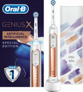 Oral-B Genius X 10000 Επαναφορτιζόμενη Ηλεκτρική Οδοντόβουρτσα Limited Edition Rose Gold με Τεχνητή Νοημοσύνη, 1τμχ