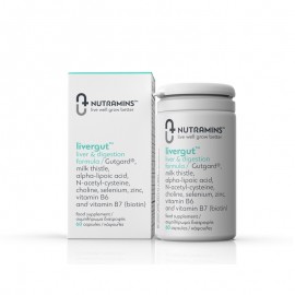 Nutramins Livergut Συμπλήρωμα Διατροφής για τη Φυσιολογική Λειτουργία του Ήπατος & της Πέψης 60 κάψουλες