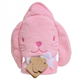 Playgro μωρό πετσέτα με κουκούλα Ροζ Λαγουδάκι 76 cm x 76 cm