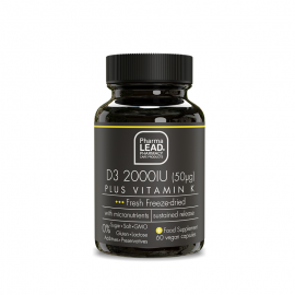 Pharmalead Black Range D3 2000IU Plus Vitamin K για την Ενίσχυση του Ανοσοποιητικού Συστήματος & της Υγείας των Οστών 60 vegan ταμπλέτες