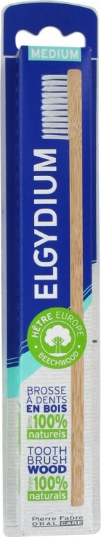 Elgydium Wood Toothbrush Medium Ξύλινη Eco Friendly Οδοντόβουρτσα Μέτρια, 1τεμ