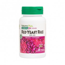 Natures Plus Herbal Actives Red Yeast Rice με Κοκκινη Μαγιά Ρυζιού για ρύθμιση της χοληστερίνης και των τριγλυκεριδίων 60 φυτικές κάψουλες