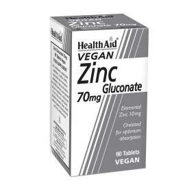 Health Aid Zinc Gluconate 70mg Συμπλήρωμα Διατροφής με Ψευδάργυρο 90 ταμπλέτες