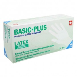 Med Comfort Basic-Plus Disposable Latex Examination Gloves Powder Free Medium 100τμχ