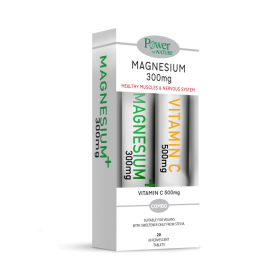 Power Of Nature Magnesium 300mg & Vitamin C 500mg with Stevia 20 + 20 αναβράζοντα δισκία