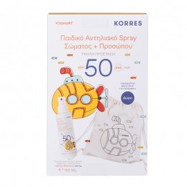 Korres Promo Pack Yoghurt Παιδικό Αντηλιακό Spray Προσώπου & Σώματος SPF50 150ml  & Δώρο Συλλεκτικό Υφασμάτινο Back Pack