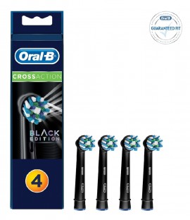 Oral-B Cross Action Black Edition Ανταλλακτικές Κεφαλές για Ηλεκτρική Οδοντόβουρτσα 4τεμάχια