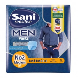 Sani Sensitive Men Πάνες Βρακάκι Ακράτειας Medium σε Μπλε Χρώμα 12τμχ