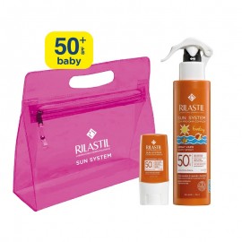 Rilastil Promo Pack Sun System Baby Vapo Spray SPF50+ 200ml & Δώρο Rilastil Sun System Transparent Stick SPF50+ 8.5ml & Νεσεσέρ Ροζ