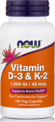 Now Vitamin D3 & K2 1000 IU 120caps