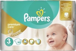 Pampers Premium Care Πάνες Μέγεθος 3 (Midi) 5-9 kg 40 Πάνες