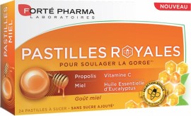Forte Pharma Pastilles Royales Παστίλιες με Πρόπολη & Γέυση Μέλι για τον Πονόλαιμο, 24 τμχ