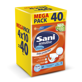 Sani Ανοιχτή πάνα ακράτειας Sani Sensitive Extra Large No4 Mega Pack 40τεμ Value Pack (4x10τμχ)