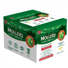 Moller’s Forte Μουρουνέλαιο Μίγμα Ιχθυελαίου & Μουρουνέλαιου Πλούσιο σε Ω3 Λιπαρά Οξέα 150 caps
