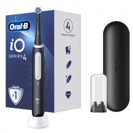 Oral-B iO Series 4 Hλεκτρική Οδοντόβουρτσα Black και Θήκη Ταξιδίου Μαύρη 1 τεμ.