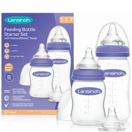 Lansinoh Set Feeding Bottle Σετ Μπιμπερό με Θηλή NaturalWave®, 2τεμ & Θηλή, 1τεμ