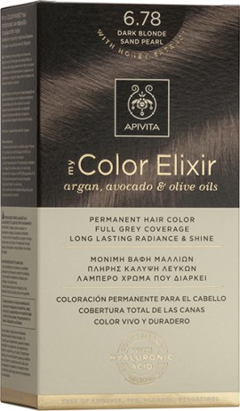 Apivita My Color Elixir No6.78 Ξανθό Σκούρο Μπέζ Περλέ Κρέμα Βαφή Σε Σωληνάριο 50ml & Ενεργοποιητής Χρώματος 75ml