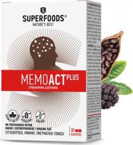 Superfoods MemoAct Plus Συμπλήρωμα Διατροφής για Μνήμη/Συγκέντρωση 30caps