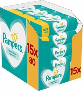 Pampers Wipes Sensitive XXL Monthly Bοx Μωρομάντηλα 15x80τμχ (1200τμχ)