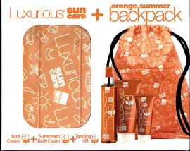 Intermed Luxurious sun care Face Cream SPF50 75ml, Sunscreen Body Cream SPF30 200ml, Tanning oil SPF6 200ml & Orange Summer Pack