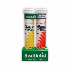 Health Aid Vitamin C 1000mg με Λεμόνι 20 Αναβράζοντα Δισκία & Δώρο Vitamin C 1000mg με Πορτοκάλι 20 Αναβράζοντα Δισκία