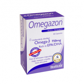 Health Aid Omegazon 750mg  Ιχθυέλαιο Με Ωμέγα 3 Λιπαρά Οξέα 60 Κάψουλες