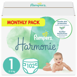 Pampers Harmonie Monthly Pack No1 (2kg-5kg) Βρεφικές Πάνες 1x102