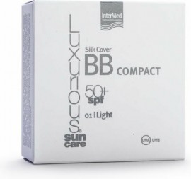 Intermed Luxurious Silk Cover BB Compact 01 Light Πούδρα Με Spf50+ Για Κάλυψη Των Ατελειών Με Φυσικό Αποτέλεσμα 12 gr