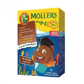Mollers Omega-3 Ζελεδάκια Ψαράκια για Παιδιά με Γεύση Cola 36 Ζελεδάκια