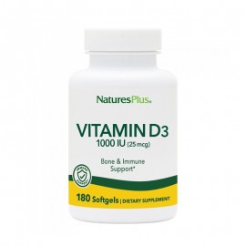 Natures Plus Vitamin D3 1000 IU 180 μαλακές κάψουλες