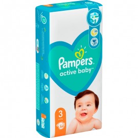Pampers Active Baby Πάνες Μέγεθος 3 (6kg-10kg), 54 Πάνες