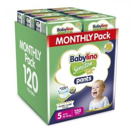 Babylino Monthly Pack Pants Cotton Soft Unisex No5 Junior (10-16kg) Πάνες-Βρακάκι 120τμχ