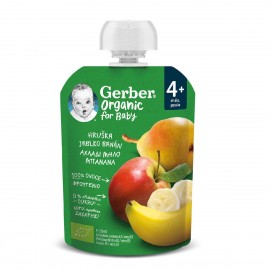 Nestle Gerber Organic με Γεύση Αχλάδι-Μήλο-Μπανάνα Χωρίς Ζάχαρη 90gr για 6+ μηνών