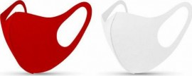 TiLi Fashion Foam Μάσκες Προστασίας για Ενήλικες και Εφήβους Κόκκινη - Λευκή 2τμχ